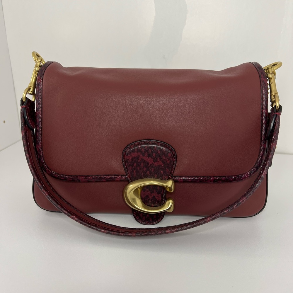 Coach Soft Tabby with snakeskin trim